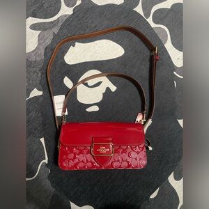 Coach Morgan Shoulder Bag In Signature Red Leather